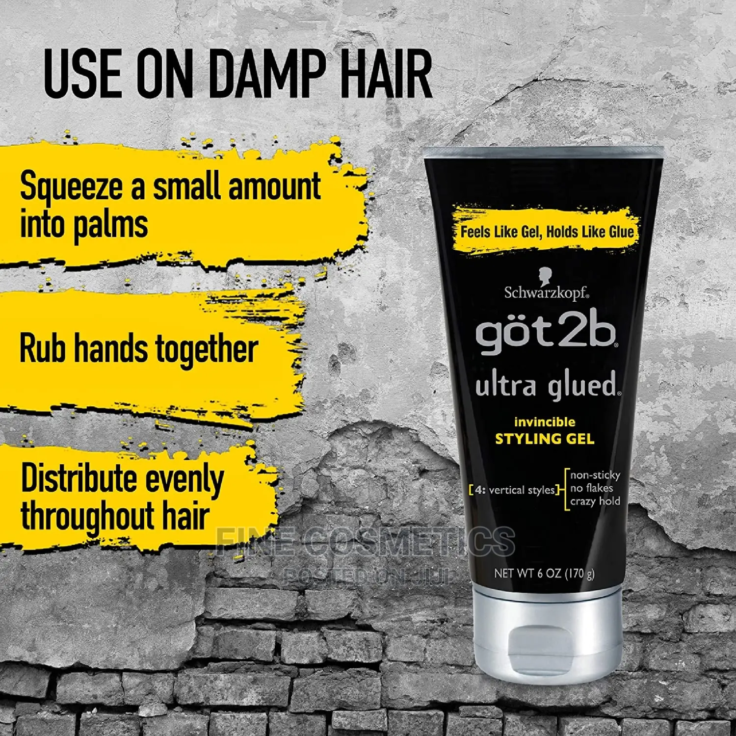 Got2b Ultra Glued Non Sticky Invincble Hold Hair Styling Gel