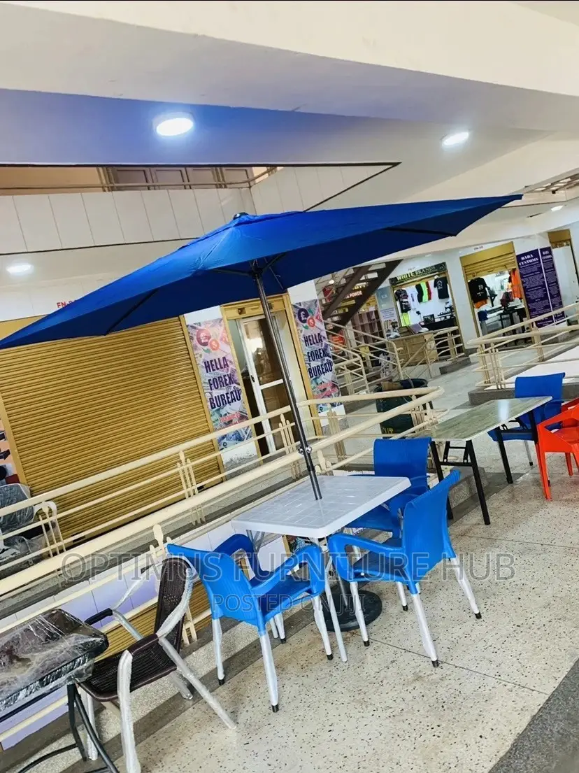 Garden Set (Umbrella, Base, 4 Chairs, Table)