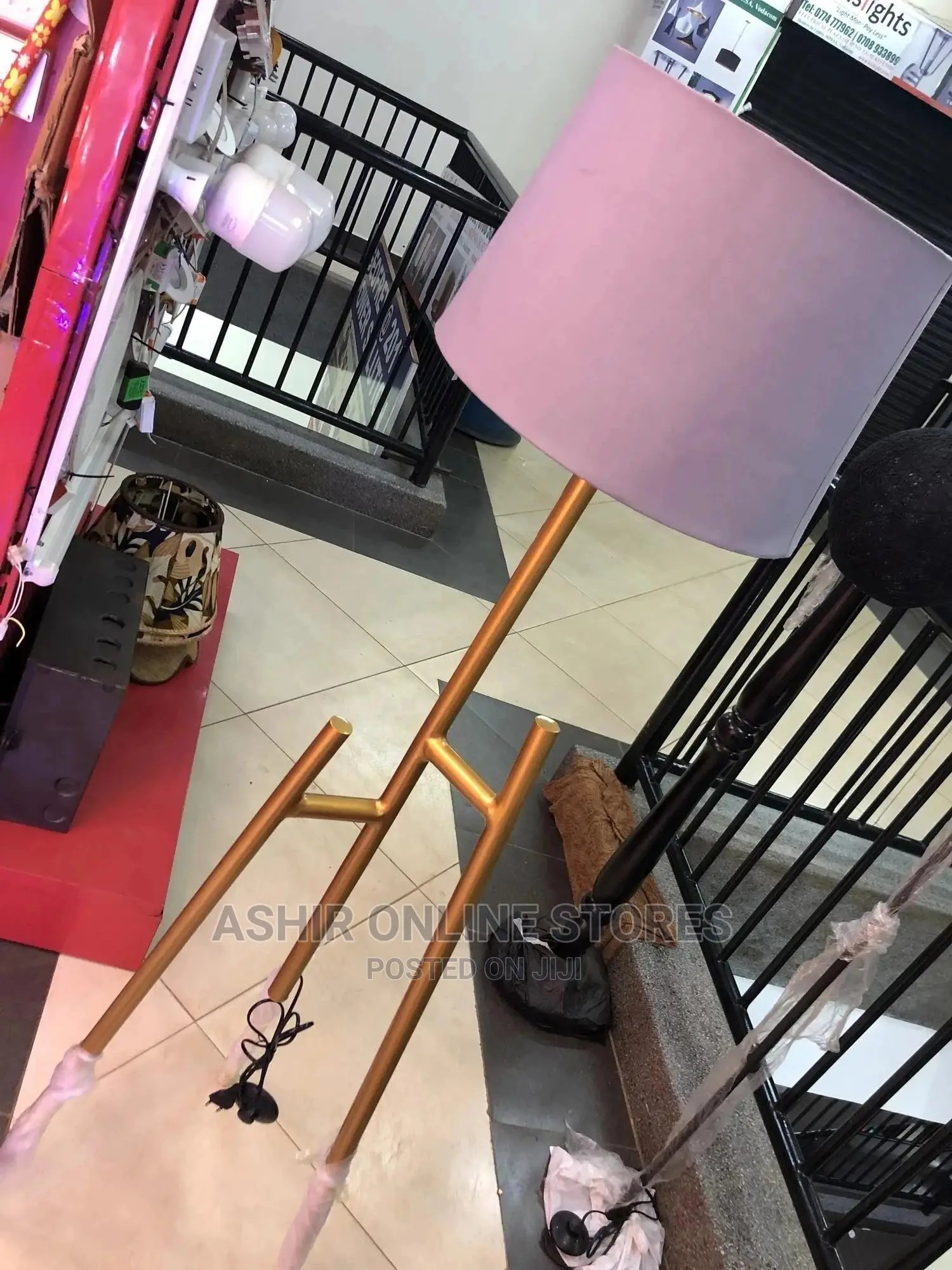 Grey/Goldish Floor Lamp