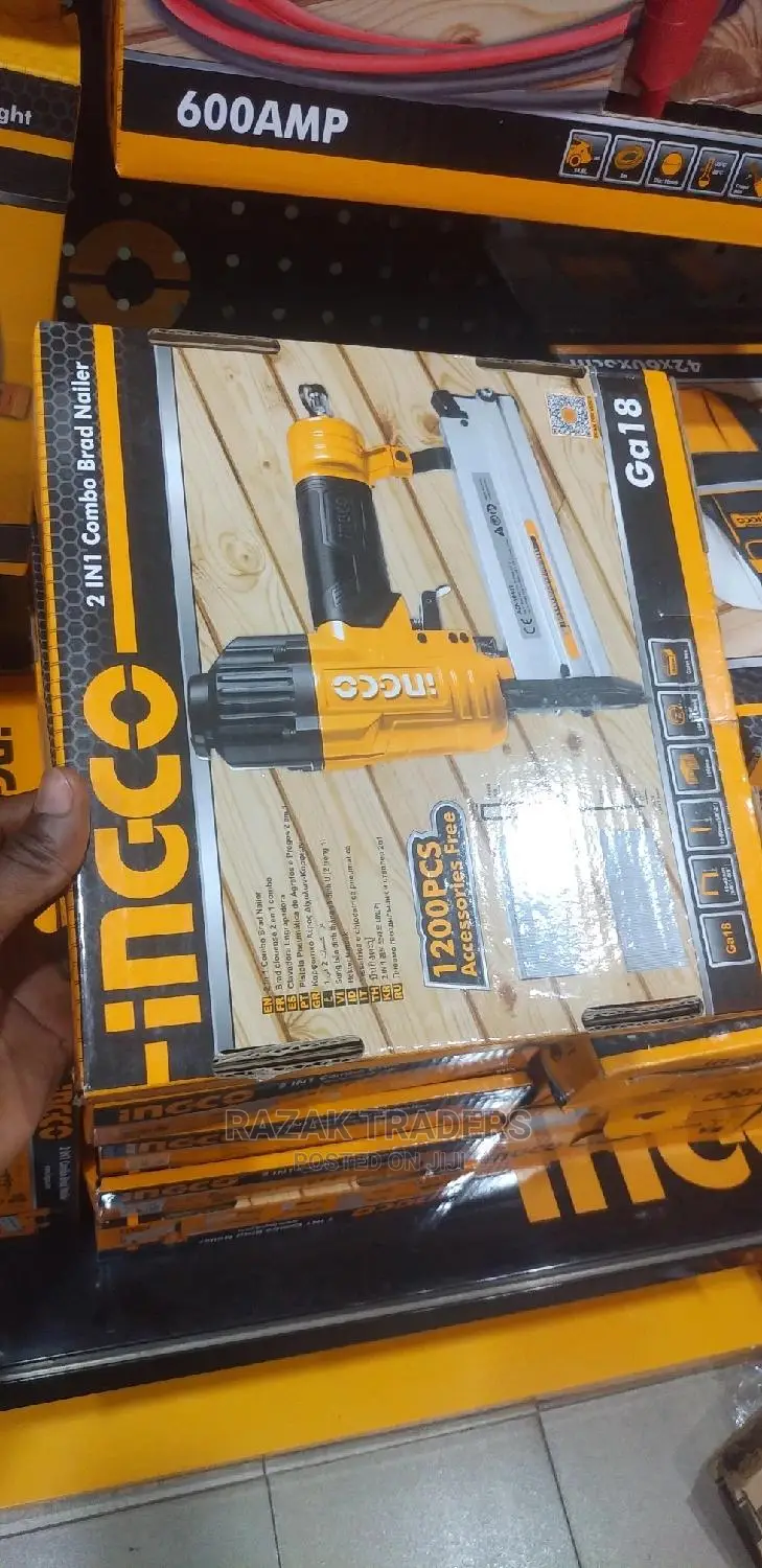 Ingco 2 in 1 Air Combo Brad Crown Nailer Acn50401