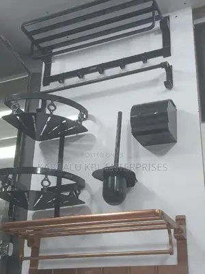Bathroom Kit (Towel Rack, Corner Shelf, Toilet Brush and TP)