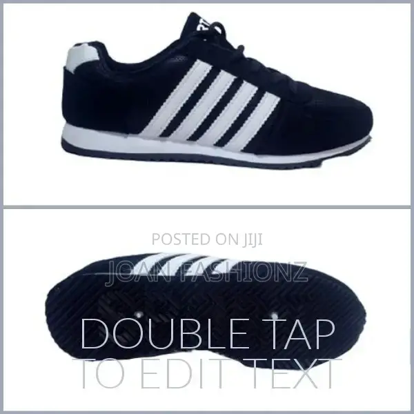 Men's Sneakers-Black White