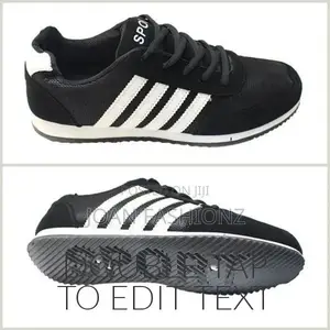 Men's Sneakers-Black White