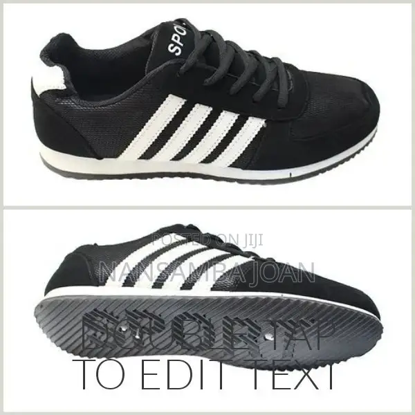 Men's Sneakers-Black White