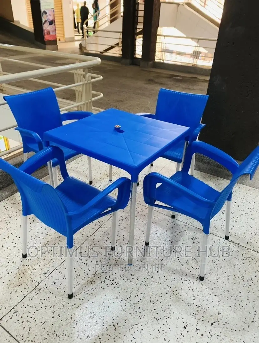 Blue Set (Table With 4 Plastic Chairs)