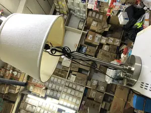 Silver and White Bedside Lamp