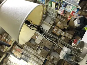 Silver and White Bedside Lamp