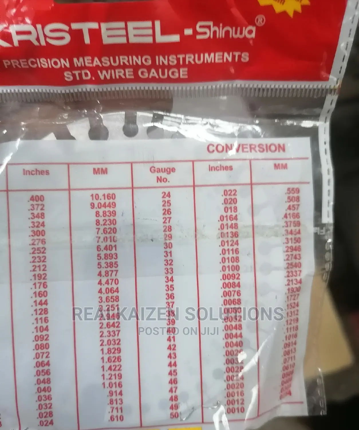 KRISTEEL SWG Precision Stainless Steel Measuring Wire Gauge