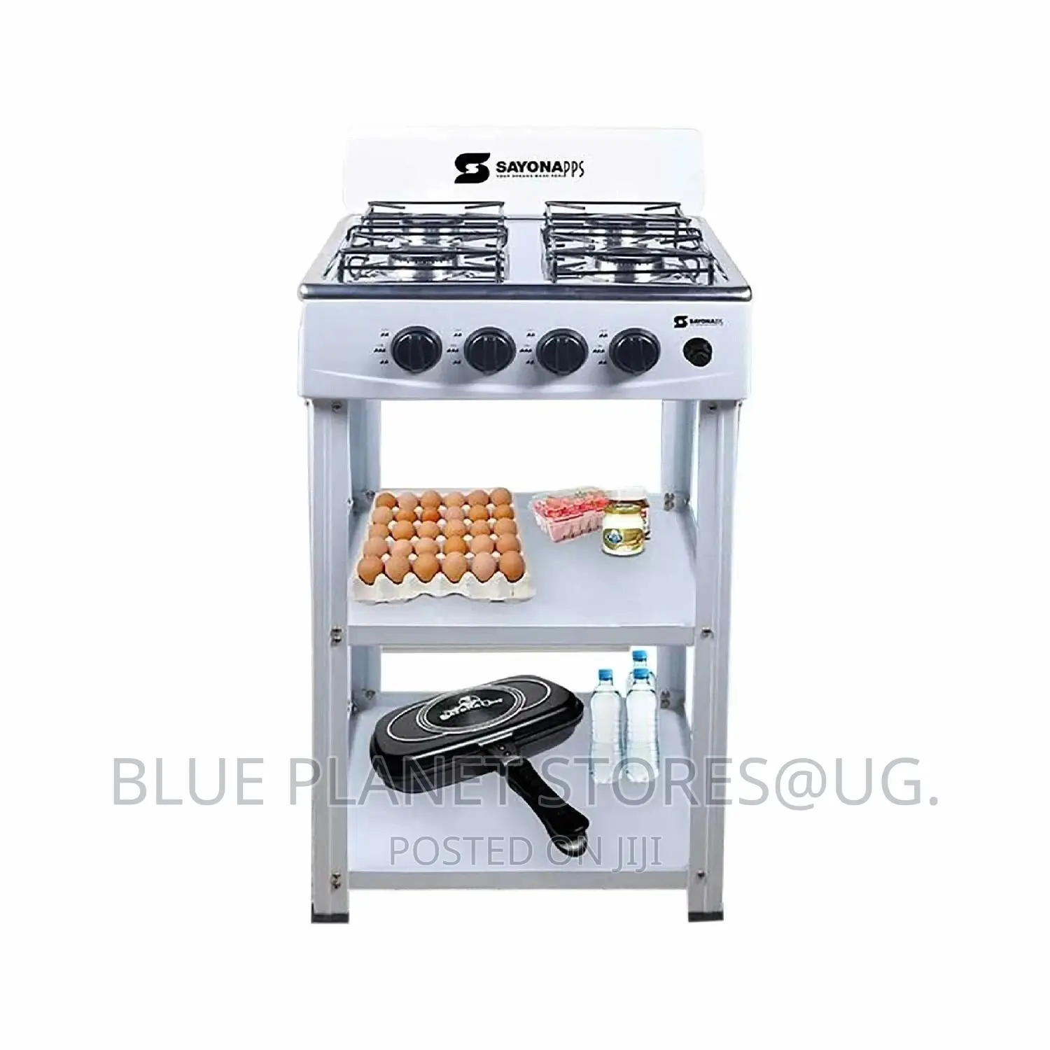 Sayona 4 Burner Gas Stove With Stand/Cabin Racks || SGB-4464
