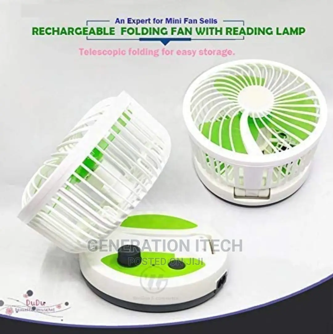 Rechargeable Folding Fan With Led Light