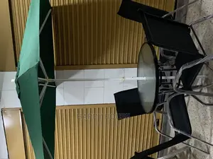 Outdoor Set, Table, 4 Chairs and Umbrella With Its Stand