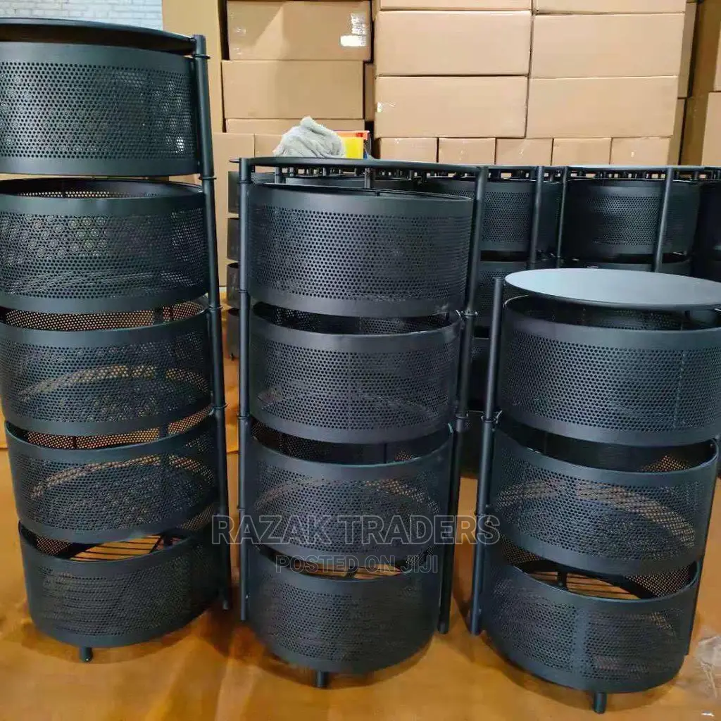 Multi-Purpose Shelves Round Basket Home
