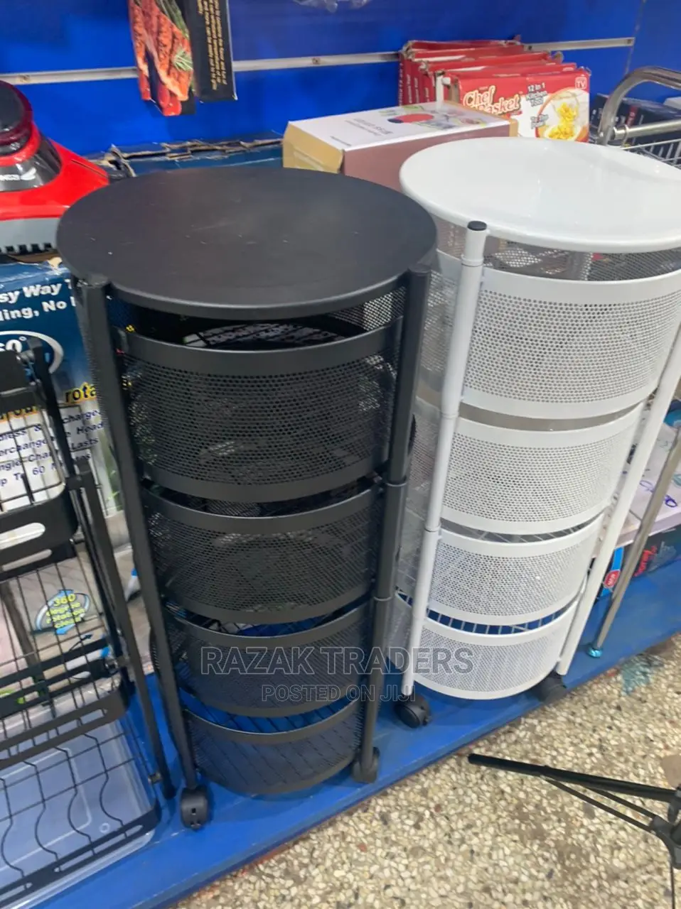 Multi-Purpose Shelves Round Basket Home