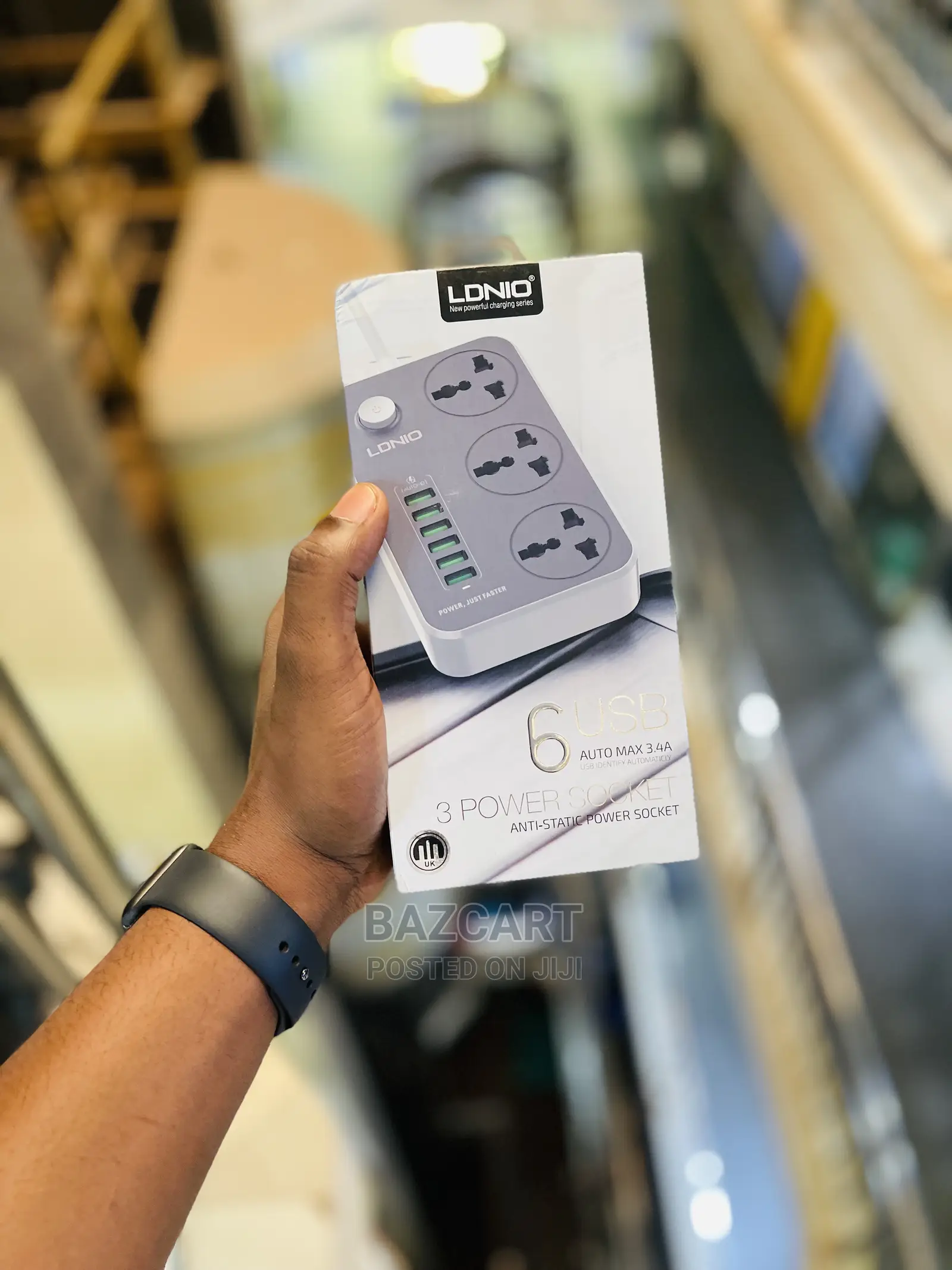 3 Way Socket Extension With 6 Usb Charging Ports
