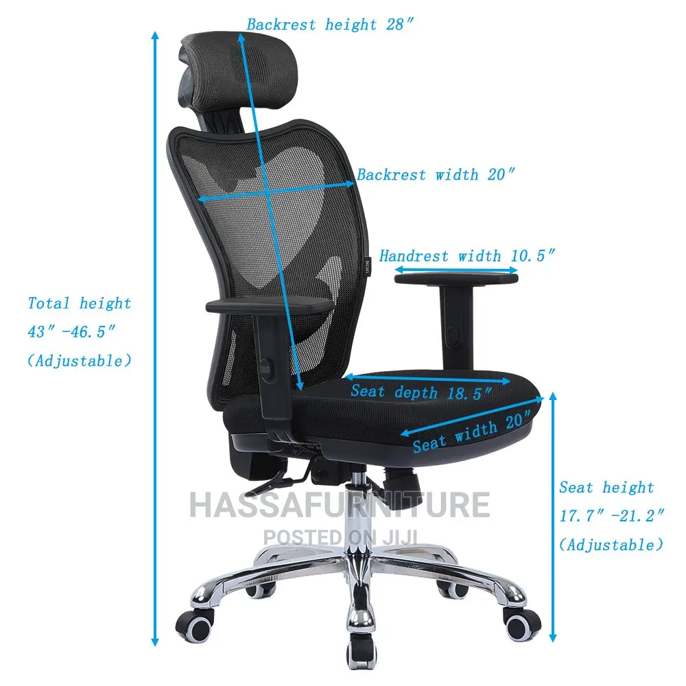 Mesh High Back Office Chair With Headrest
