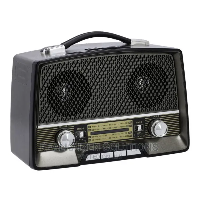 GEEPAS Rechargeable Retro Fm Bt Mp3 Aux USB TF Ac/Dc Radio