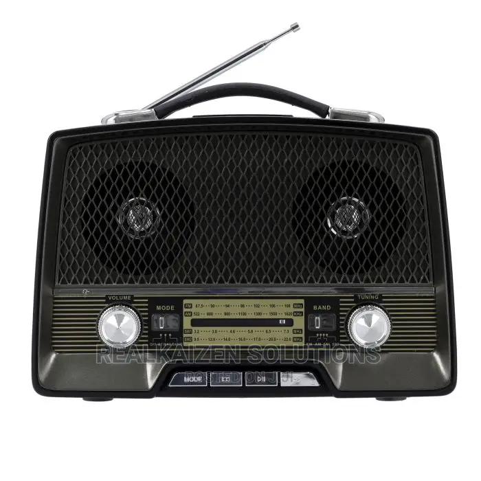 GEEPAS Rechargeable Retro Fm Bt Mp3 Aux USB TF Ac/Dc Radio