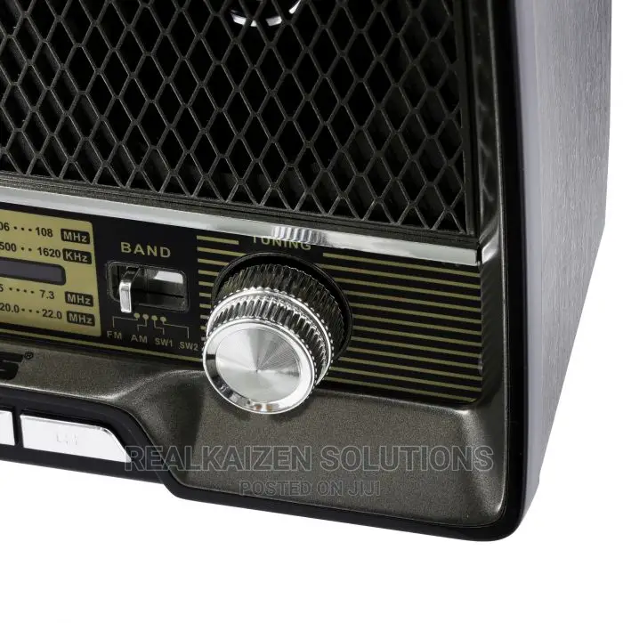 GEEPAS Rechargeable Retro Fm Bt Mp3 Aux USB TF Ac/Dc Radio