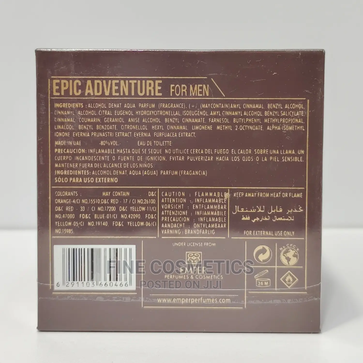 Original Epic Adventure Eau De Toilette Perfume for Men 100m