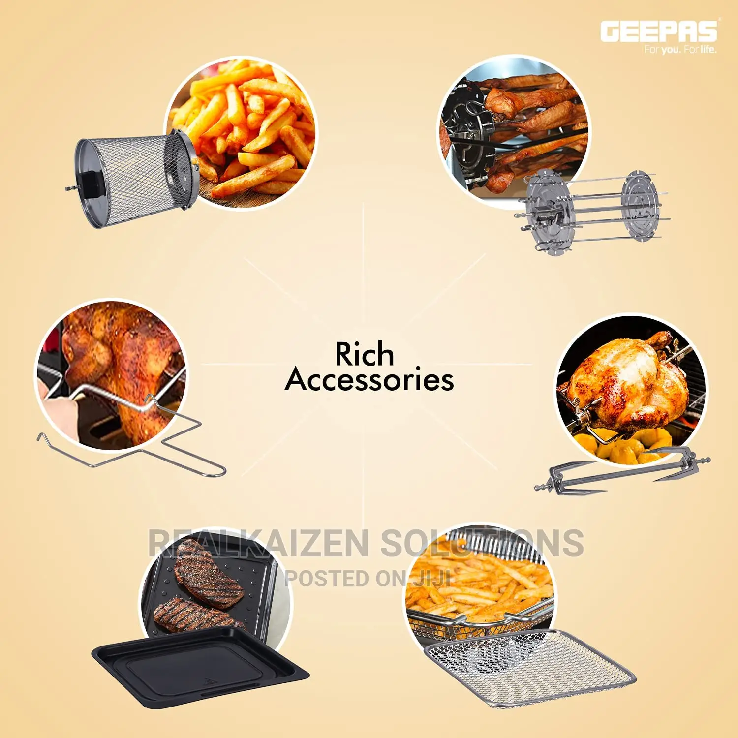 GEEPAS 10L 9 in 1 Digital LED Touch Screen Air Fryer Oven