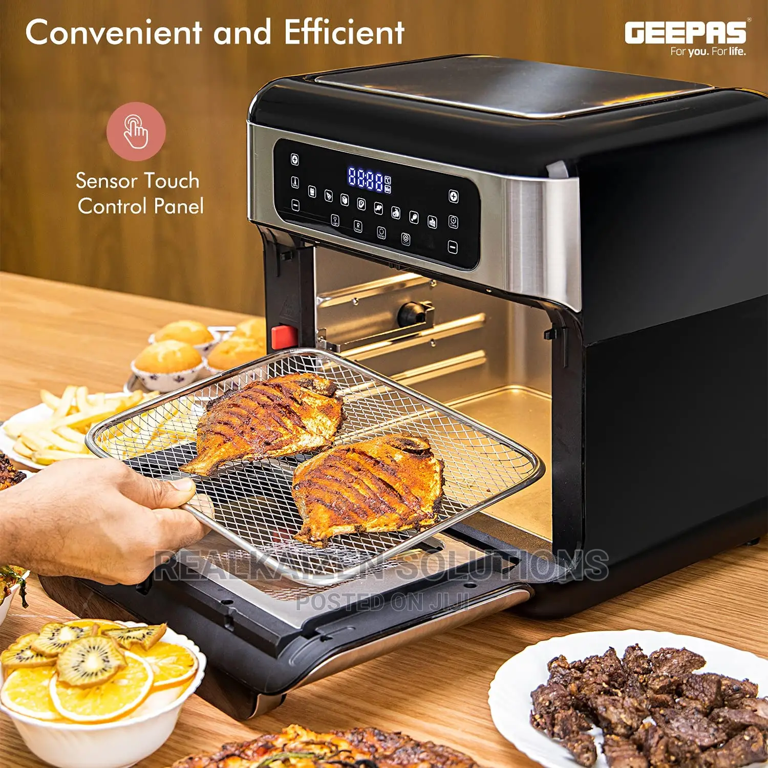 GEEPAS 10L 9 in 1 Digital LED Touch Screen Air Fryer Oven
