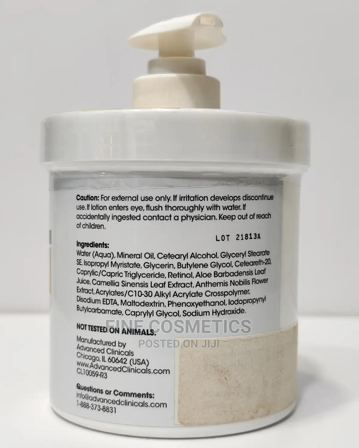 Advanced Clinicals Retinol Cream Face Body Moisturizer