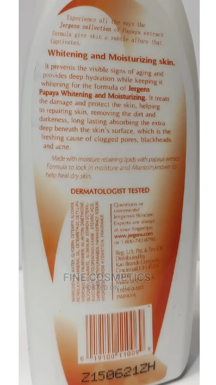 ORIGINAL Jergens Papaya Whitening Body Lotion 600ml