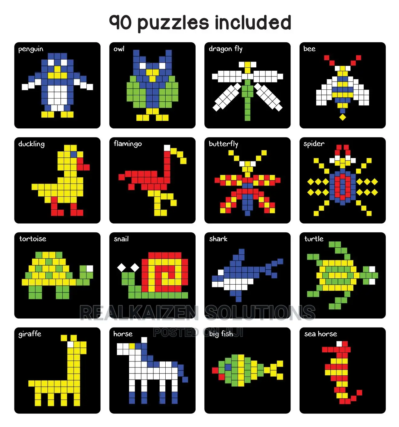 PLAY PANDA Colourful Magnetic Square Puzzles Gameboard