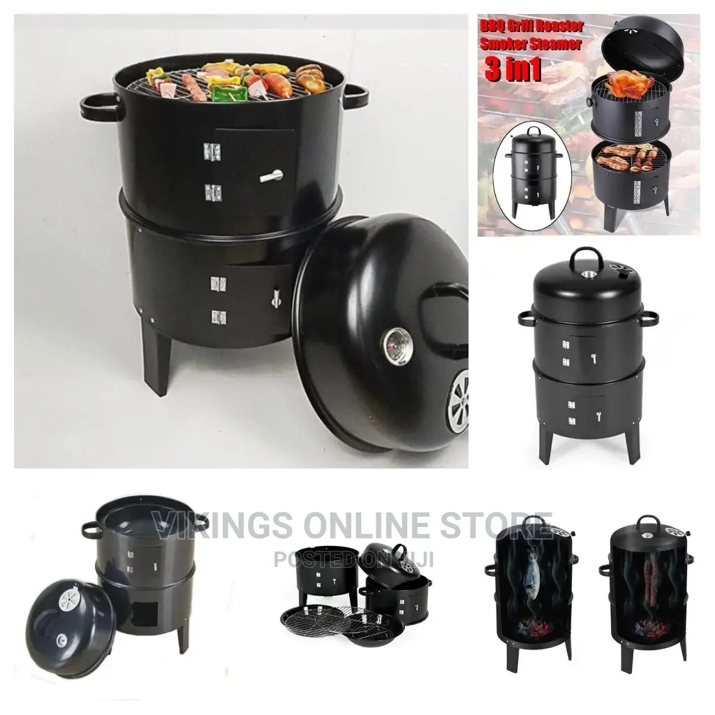 3 in 1 Multifunctional Steamer Smoker Bbq Grill