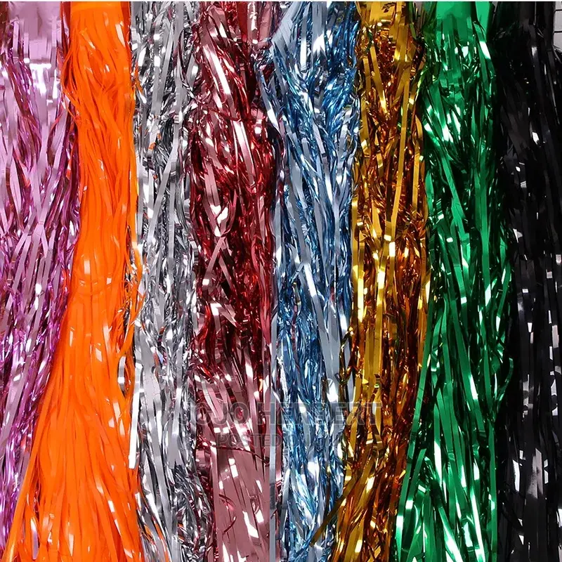 Tinsel Metallic Foil Fringe Curtains Backd