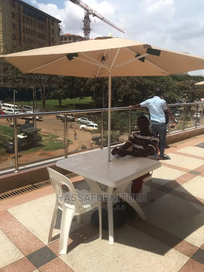 Outdoor Set of Table and Umbrella