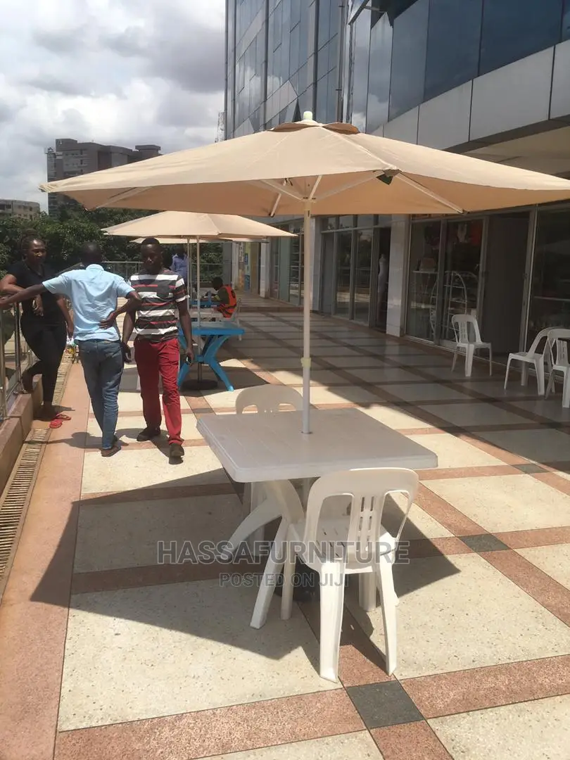 Outdoor Set of Table and Umbrella