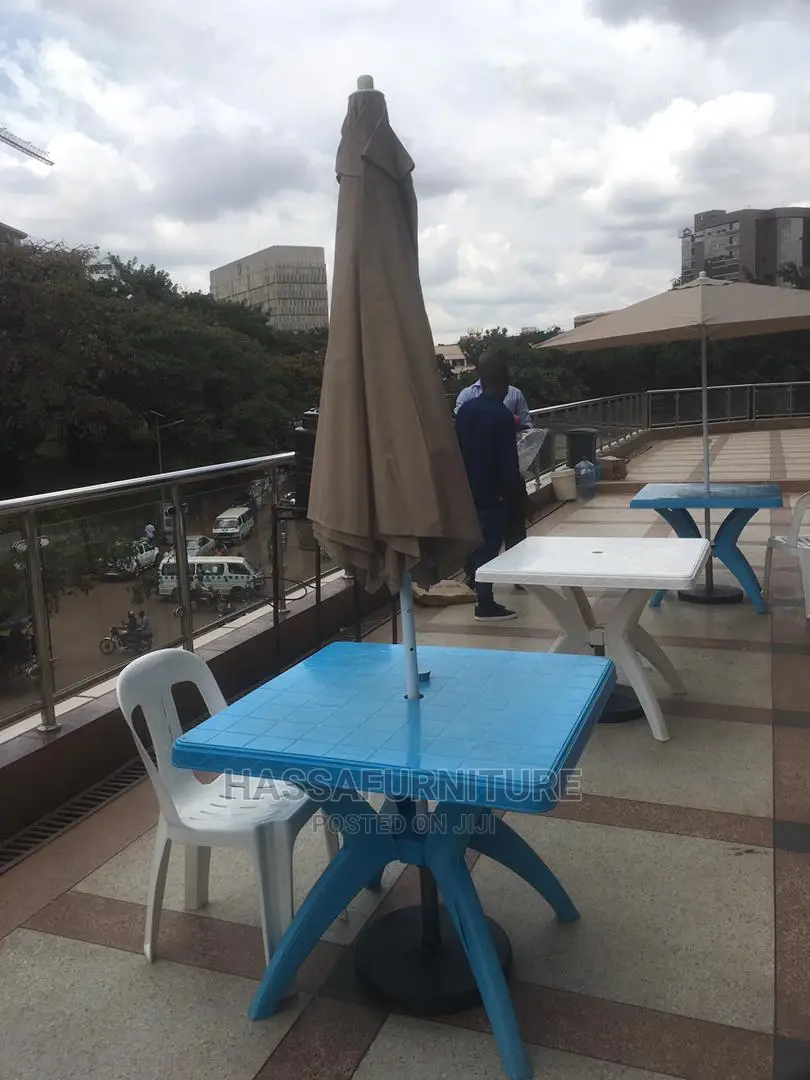 Outdoor Set of Table and Umbrella