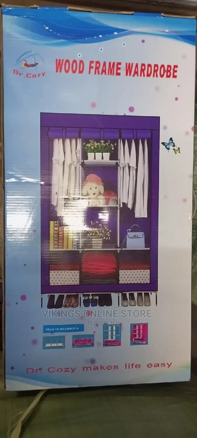 3 Column Wooden Frame Wardrobe With Shoe Rack in Central Division