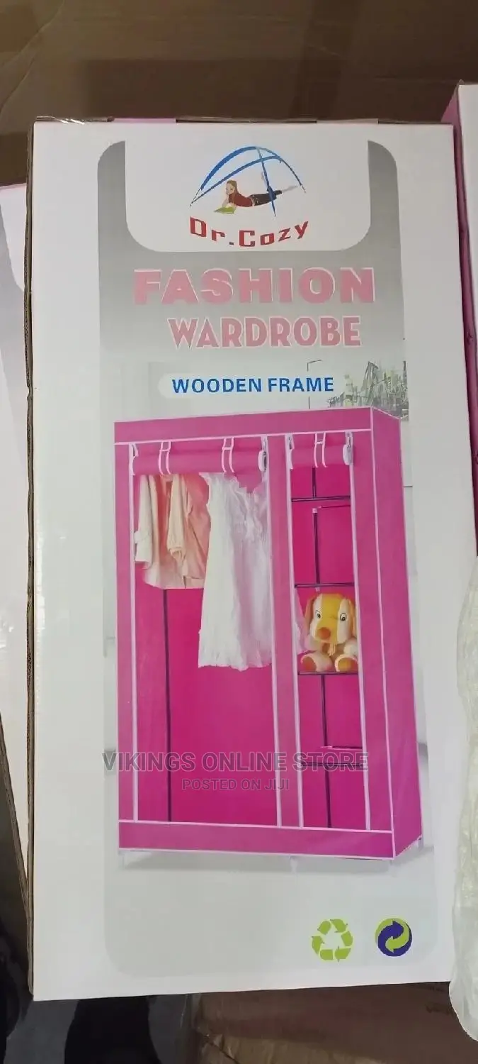 2 Column Wooden Frame Wardrobe