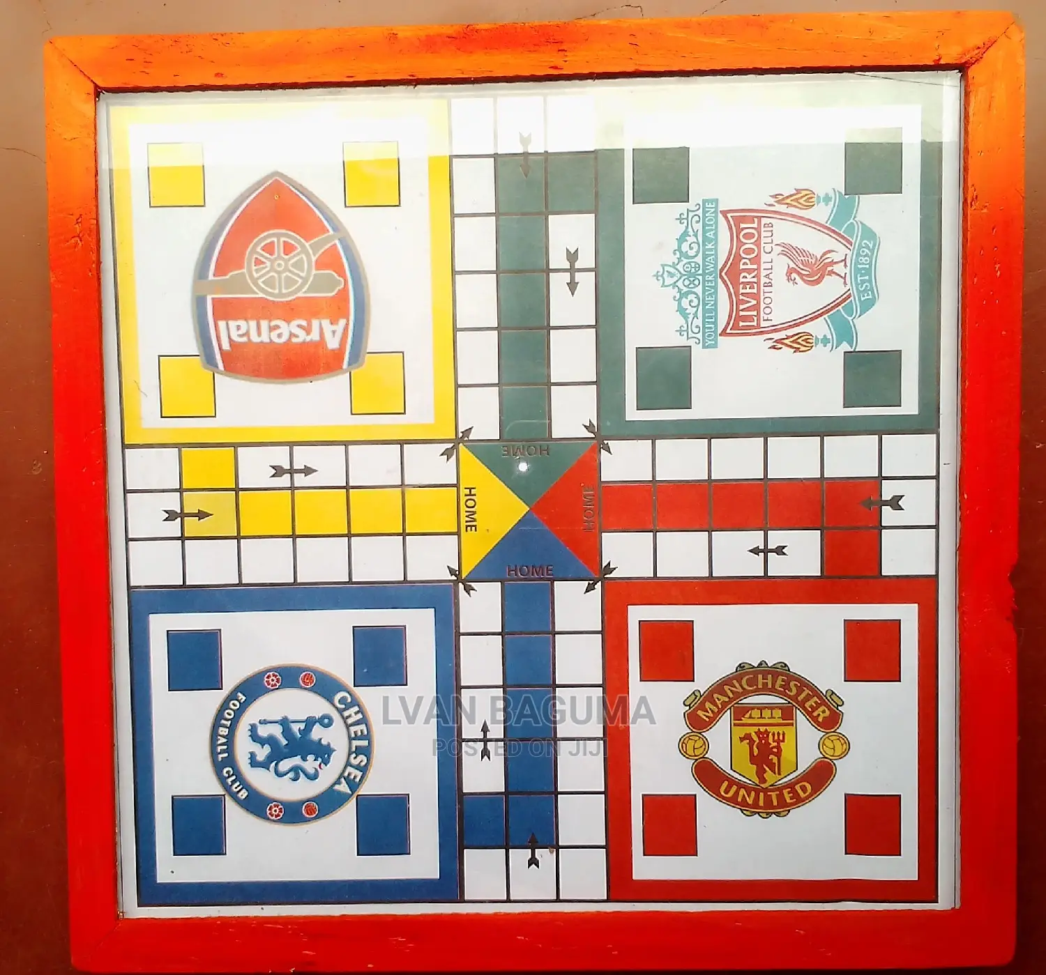 Ludo Board Game (Glass Protected) - 12 by 12 Inches