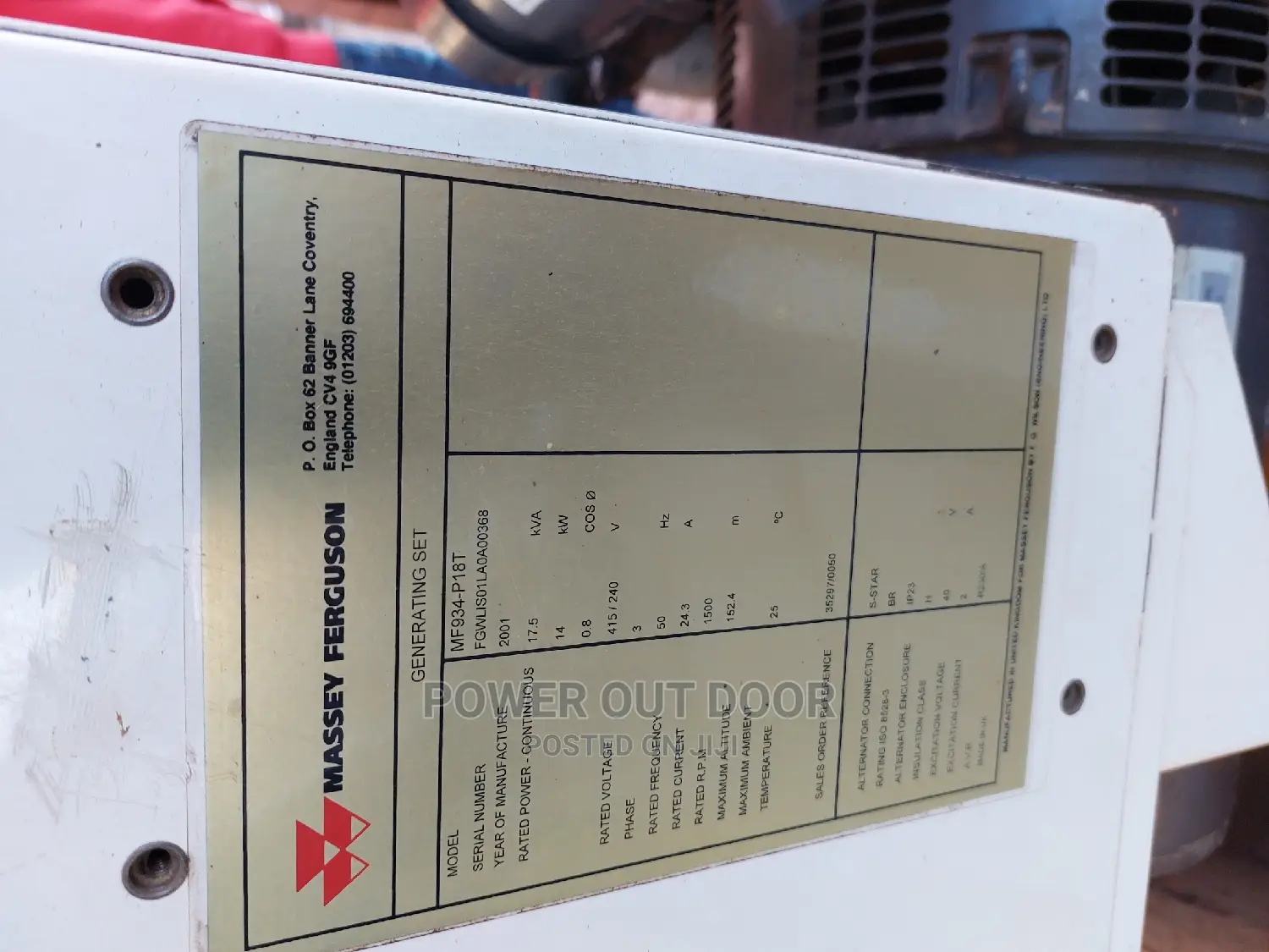 Liester Pieter 20 Kva DIESEL Generator