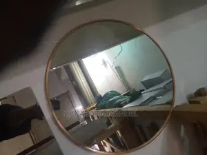 Golden Round Mirror