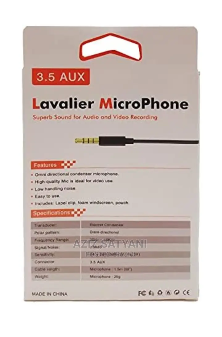 3.5AUX Lavaler Condsr Microphne For Avdo And Vdo Recording