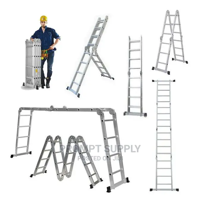 4x4 Multi-Purpose Aluminum Folding Ladder - Silver