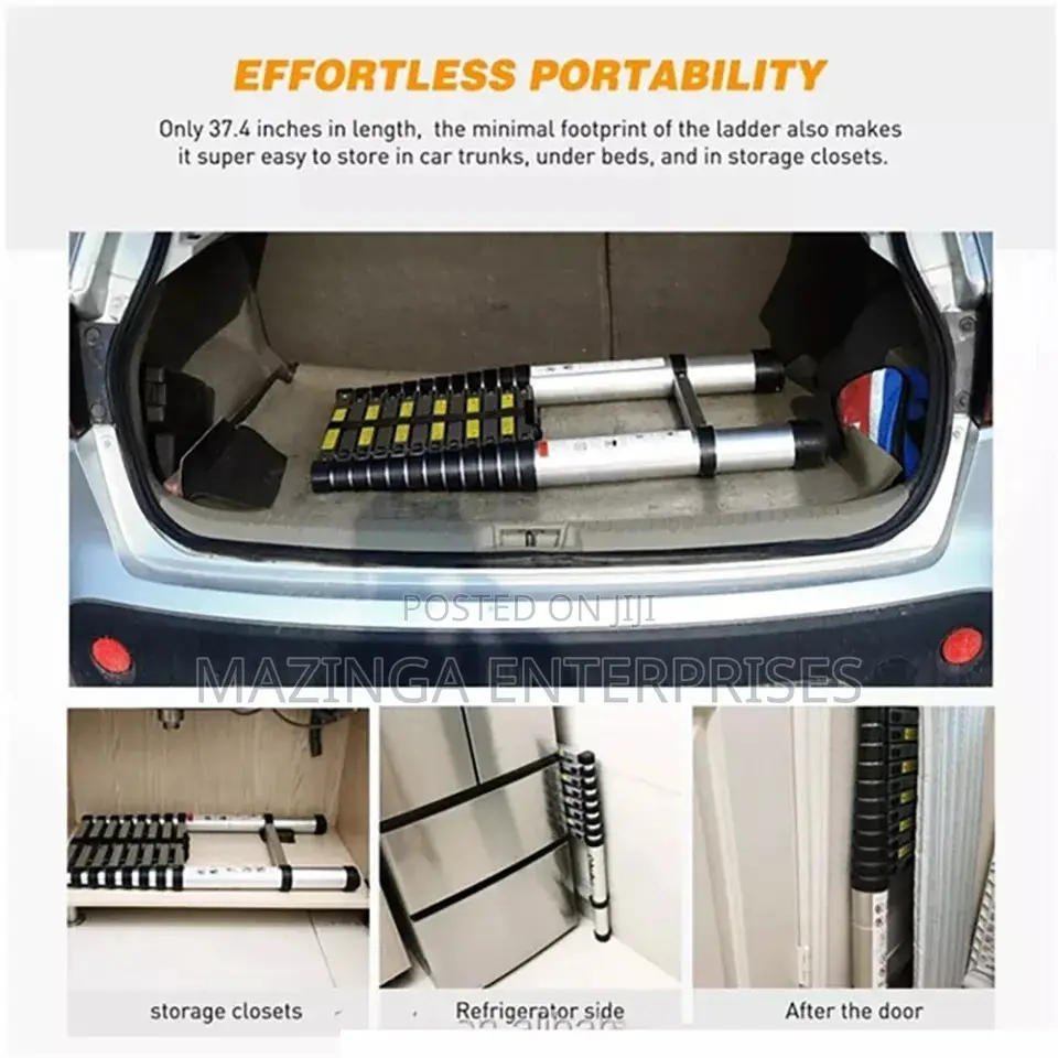 3.8meters Adjustable Telescopic Aluminium Folding Ladder