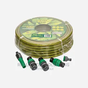 LASHER 30m X 12mm Tough Reinforced Hose Pipe With Fittings