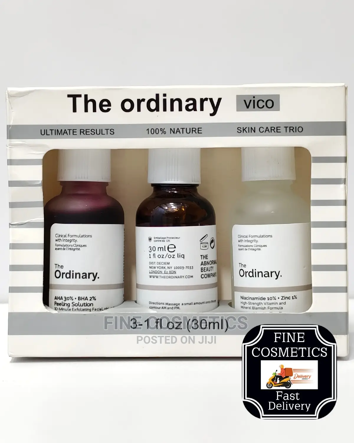 The Ordinary Serum Set of 3; Aha, Niacinamide + Caffeine Oil