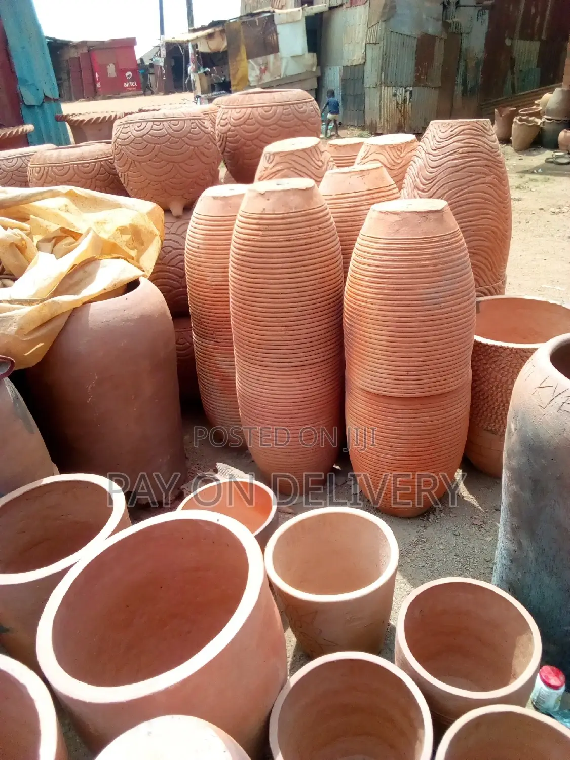 Styled Clay Flower Pots