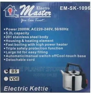 Electro Master 5.2L Cordless Kettles || 2000w || EM-SK-1096