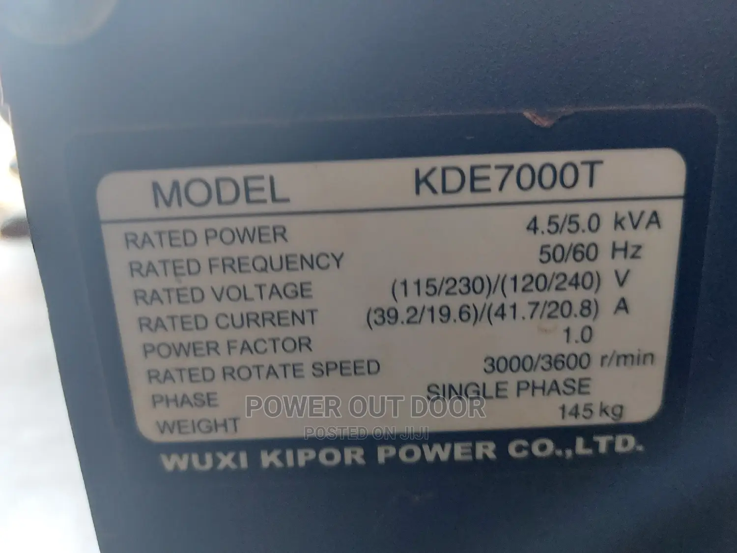 Kipor 6kva Silent DIESEL Generator