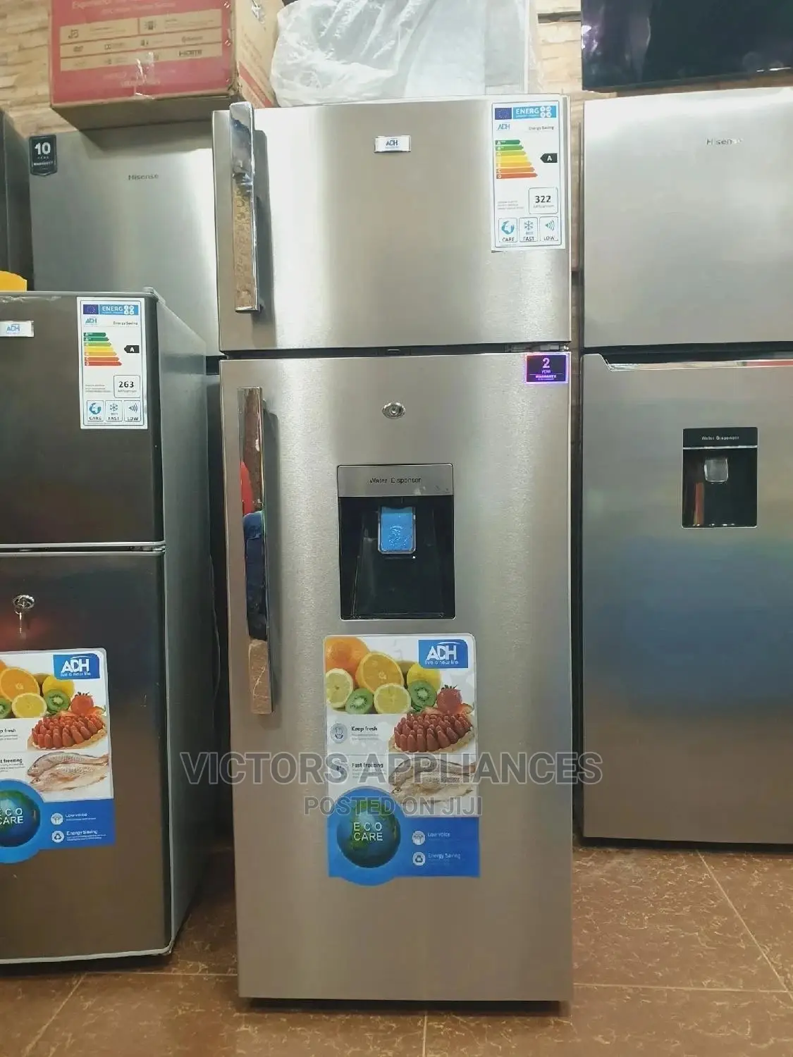 Adh 270L Double Door Refrigerator With Water Dispenser
