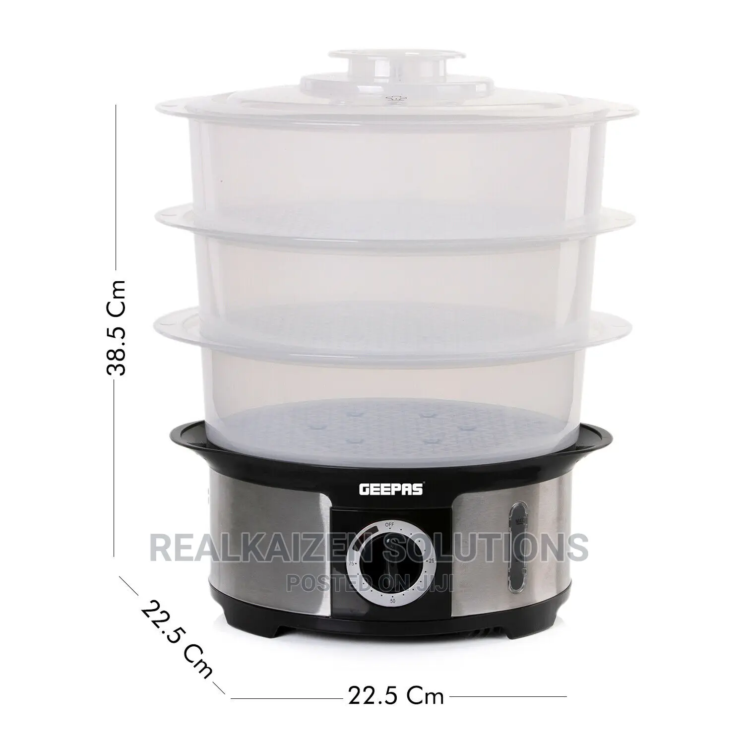 GEEPAS 12L - 3 Tiers | 75 Minutes Timer Food Steamer 1000W