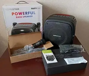 HOPESTAR Partyone Powerful Bass Speaker + 2 Microphon || 80w