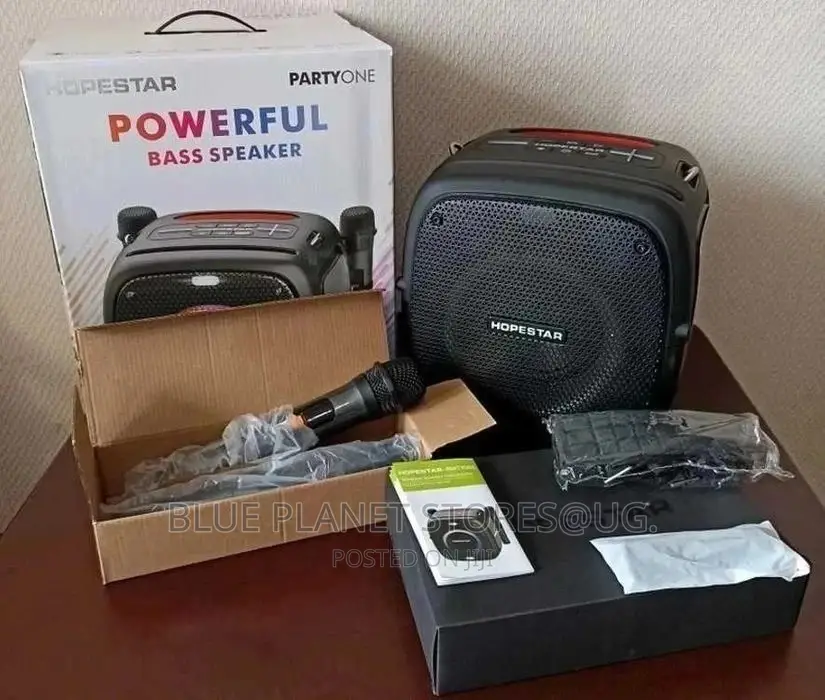 HOPESTAR Partyone Powerful Bass Speaker + 2 Microphon || 80w